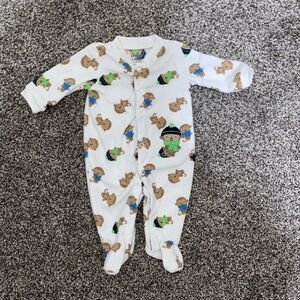 Carter's White Monkey Print Footie